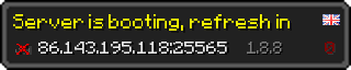 Userbar 320x64 in Minecraft-Stil für den Server 86.143.195.118:25565