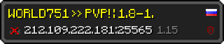 Userbar 320x64 in Minecraft-Stil für den Server 212.109.222.181:25565