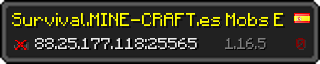 Userbar 320x64 in minecraft style for 88.25.177.118:25565