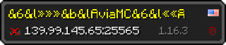 Userbar 320x64 in Minecraft-Stil für den Server 139.99.145.65:25565