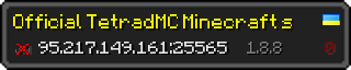 Userbar 320x64 in Minecraft-Stil für den Server 95.217.149.161:25565