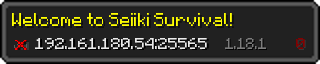 Userbar 320x64 in Minecraft-Stil für den Server 192.161.180.54:25565