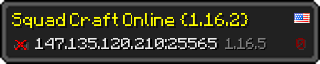 Userbar 320x64 in minecraft style for 147.135.120.210:25565