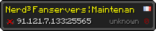 Userbar 320x64 in minecraft style for 91.121.7.133:25565