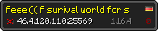 Userbar 320x64 in Minecraft-Stil für den Server 46.4.120.110:25569