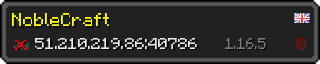 Userbar 320x64 in Minecraft-Stil für den Server 51.210.219.86:40786