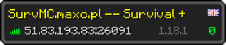 Userbar 320x64 in minecraft style for 51.83.193.83:26091