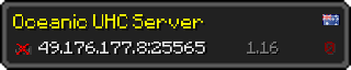 Userbar 320x64 in minecraft style for 49.176.177.8:25565