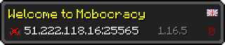 Userbar 320x64 in Minecraft-Stil für den Server 51.222.118.16:25565