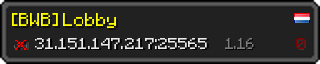 Userbar 320x64 in Minecraft-Stil für den Server 31.151.147.217:25565