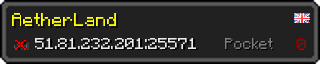 Userbar 320x64 in Minecraft-Stil für den Server 51.81.232.201:25571