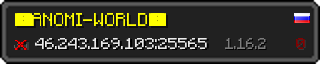 Userbar 320x64 in Minecraft-Stil für den Server 46.243.169.103:25565