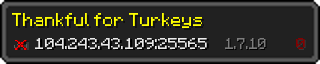 Userbar 320x64 in Minecraft-Stil für den Server 104.243.43.109:25565