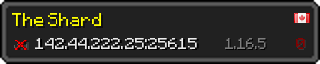 Userbar 320x64 in Minecraft-Stil für den Server 142.44.222.25:25615