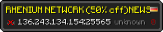 Userbar 320x64 in minecraft style for 136.243.134.154:25565