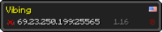 Userbar 320x64 in Minecraft-Stil für den Server 69.23.250.199:25565