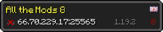 Userbar 320x64 in Minecraft-Stil für den Server 66.70.229.17:25565