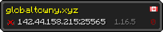 Userbar 320x64 in minecraft style for 142.44.158.215:25565