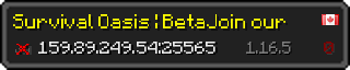 Userbar 320x64 in minecraft style for 159.89.249.54:25565