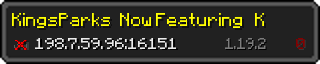Userbar 320x64 in Minecraft-Stil für den Server 198.7.59.96:16151