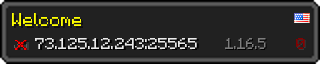 Userbar 320x64 in Minecraft-Stil für den Server 73.125.12.243:25565