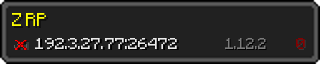 Userbar 320x64 in Minecraft-Stil für den Server 192.3.27.77:26472