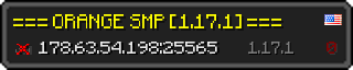 Userbar 320x64 in minecraft style for 178.63.54.198:25565