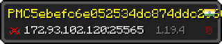 Userbar 320x64 in minecraft style for 172.93.102.120:25565