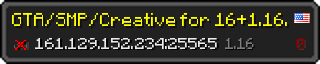Userbar 320x64 in Minecraft-Stil für den Server 161.129.152.234:25565