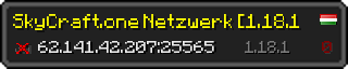 Userbar 320x64 in Minecraft-Stil für den Server 62.141.42.207:25565