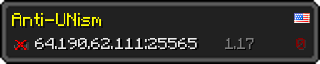 Userbar 320x64 in minecraft style for 64.190.62.111:25565