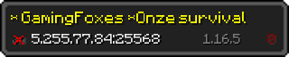 Userbar 320x64 in Minecraft-Stil für den Server 5.255.77.84:25568