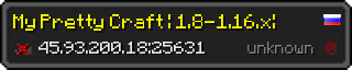 Userbar 320x64 in Minecraft-Stil für den Server 45.93.200.18:25631