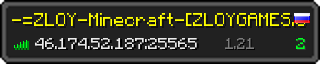 Userbar 320x64 in minecraft style for 46.174.52.187:25565