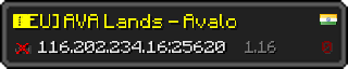 Userbar 320x64 in Minecraft-Stil für den Server 116.202.234.16:25620
