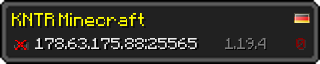 Userbar 320x64 in minecraft style for 178.63.175.88:25565