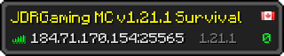 Userbar 320x64 in minecraft style for 184.71.170.154:25565