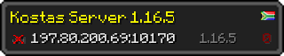 Userbar 320x64 in Minecraft-Stil für den Server 197.80.200.69:10170