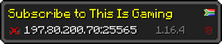 Userbar 320x64 in Minecraft-Stil für den Server 197.80.200.70:25565