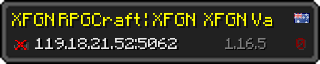 Userbar 320x64 in Minecraft-Stil für den Server 119.18.21.52:5062