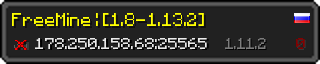 Userbar 320x64 in minecraft style for 178.250.158.68:25565