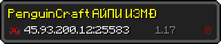 Userbar 320x64 in Minecraft-Stil für den Server 45.93.200.12:25583