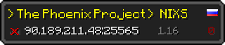 Userbar 320x64 in Minecraft-Stil für den Server 90.189.211.48:25565