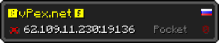 Userbar 320x64 in minecraft style for 62.109.11.230:19136