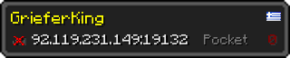 Userbar 320x64 in Minecraft-Stil für den Server 92.119.231.149:19132