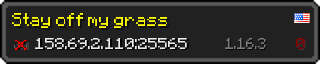 Юзербар 320x64 у стилі майнкрафт для сервера 158.69.2.110:25565