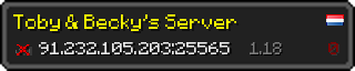 Userbar 320x64 in Minecraft-Stil für den Server 91.232.105.203:25565