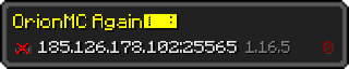 Userbar 320x64 in minecraft style for 185.126.178.102:25565