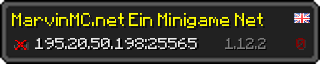 Userbar 320x64 in Minecraft-Stil für den Server 195.20.50.198:25565