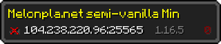 Userbar 320x64 in Minecraft-Stil für den Server 104.238.220.96:25565